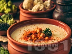 Крем супа от броколи и карфиол със заквасена сметана - снимка на рецептата